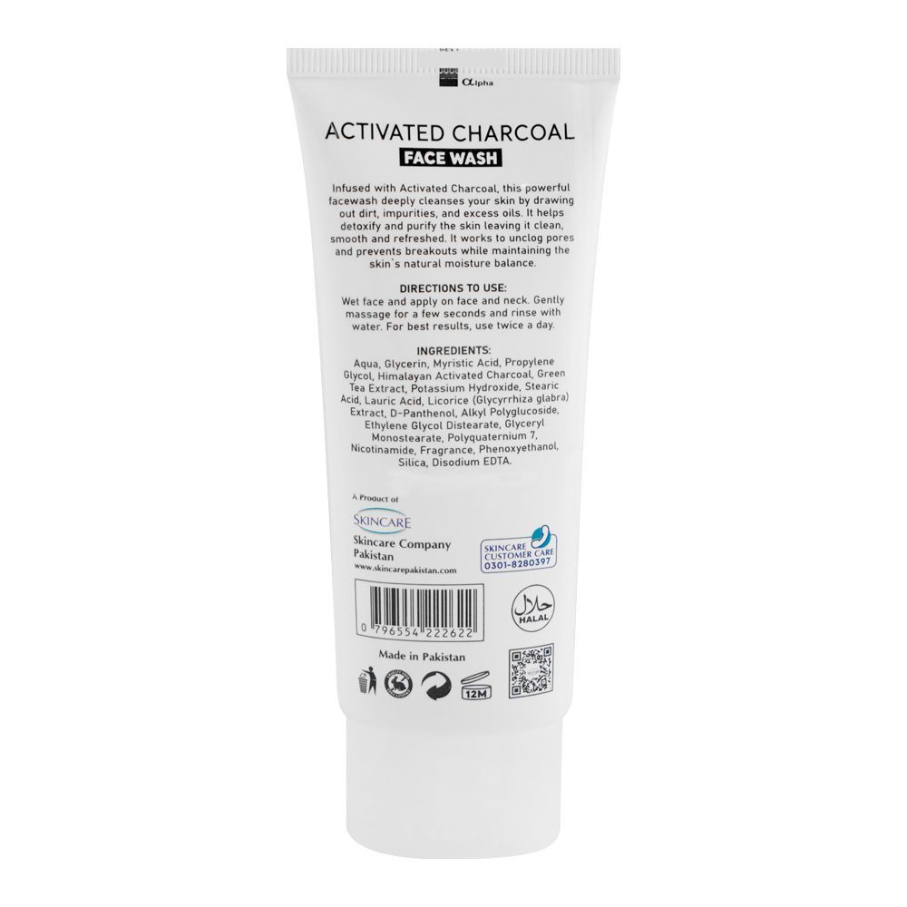 Skin White Activated Charcoal Face Wash, 60g