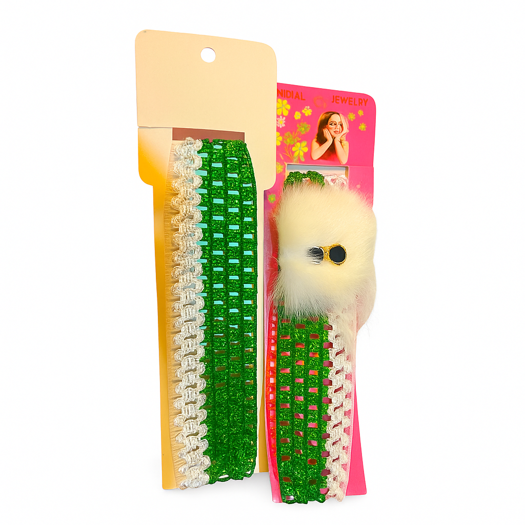 Green & White Pakistan Day Hair Bands Set – 14 August Special Edition 12 /pieces