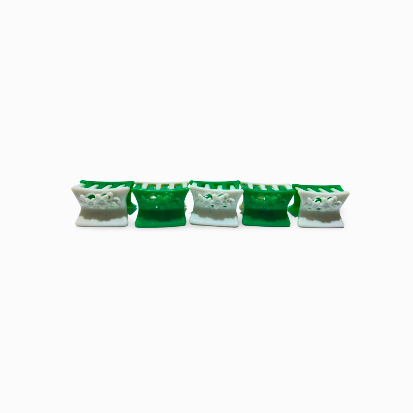 14 August Special – Green & White Hair Clip Set 6|12 Pieces Independence Day Accessories