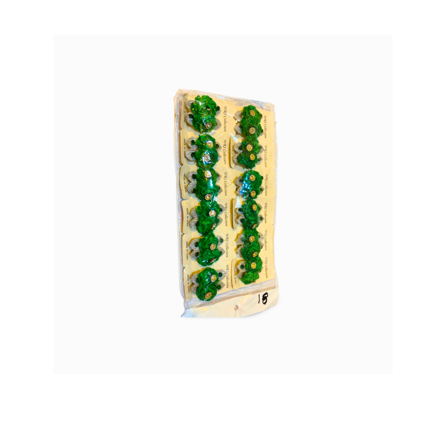 Traditional Green Hair Clips for 14 August – Handmade Set of 12