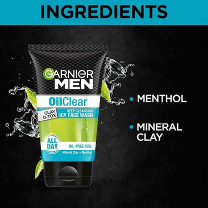 Garnier Men Oil Clear Clay D - Tox Facewash