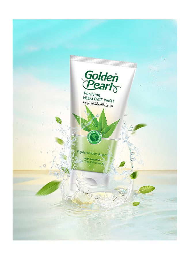 Golden Pearl Purifying Neem Face Wash Fights Pimples & Spots With Neem & Tea Tree Oil Extract