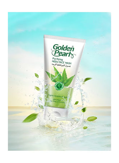 Golden Pearl Purifying Neem Face Wash Fights Pimples & Spots With Neem & Tea Tree Oil Extract