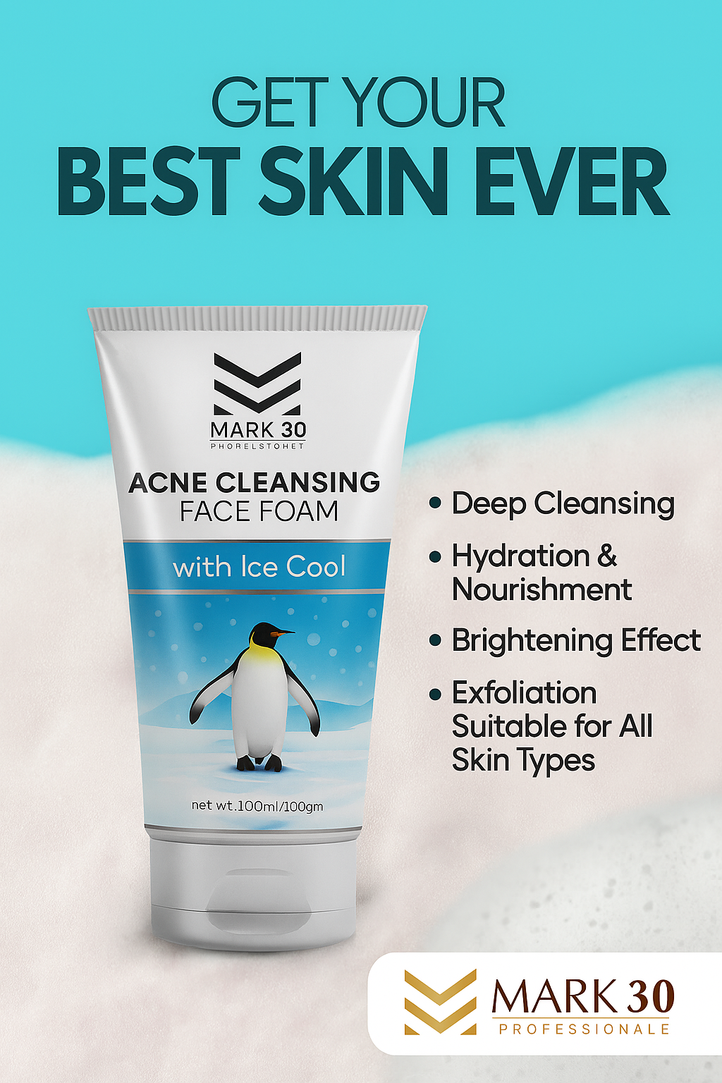 Mark 30 Acne Cleansing with Ice Cool Face Wash/100ml