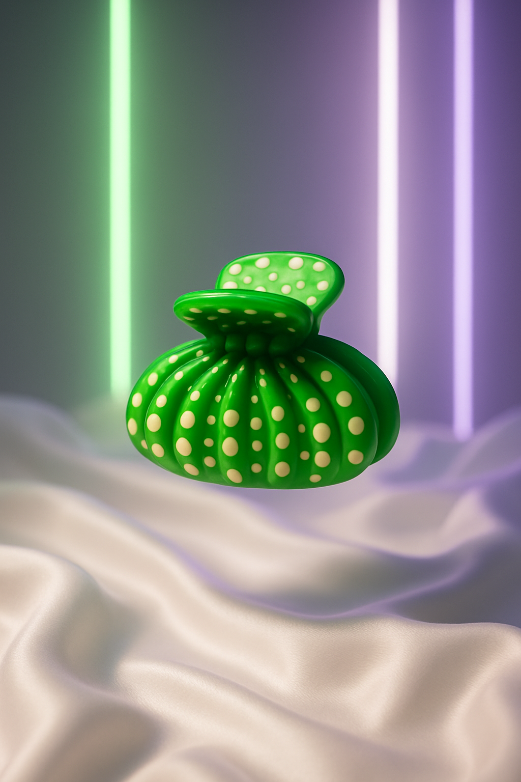 "Green & White Striped Hair Clutcher – Independence Day Special 6/12 pieces