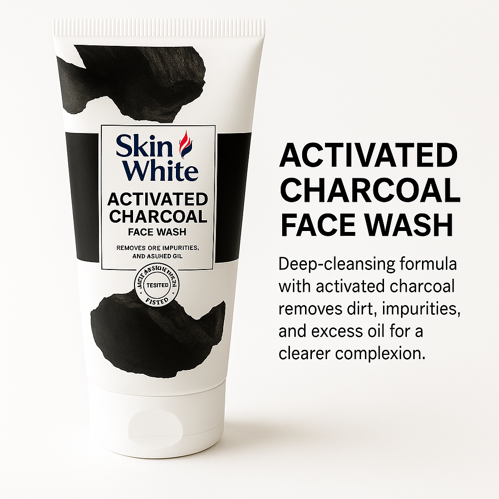 Skin White Activated Charcoal Face Wash, 60g